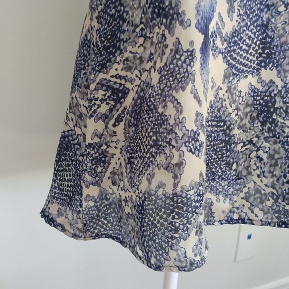 Beautiful lace racer back chemise on blue reptile animal print satin-like print - Picture 4 of 7